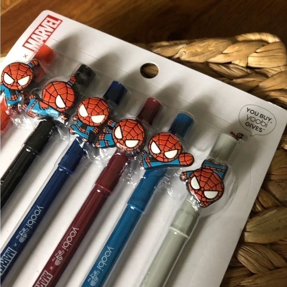Yoobi x Marvel: Spider-man felt markers with figures 6ct
